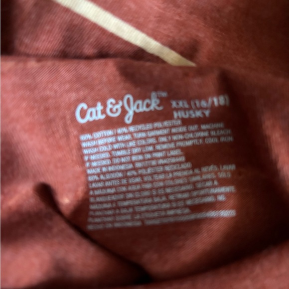 Cat & Jack Rust Striped Long Sleeve Tee - Picture 3 of 3